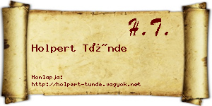 Holpert Tünde névjegykártya